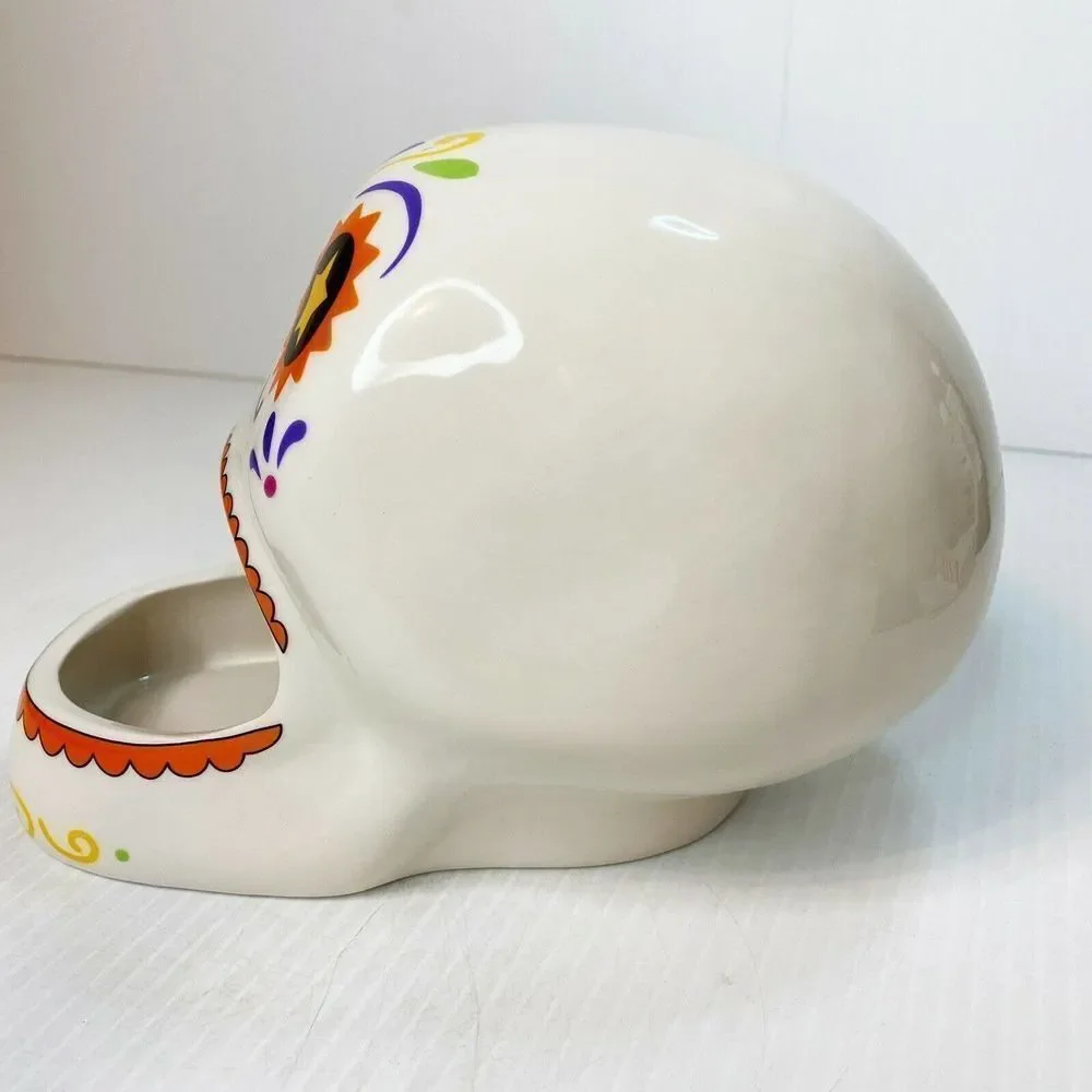 Ceramic Día de Muertos Sugar Skull Candy Bowl / Sponge Holder